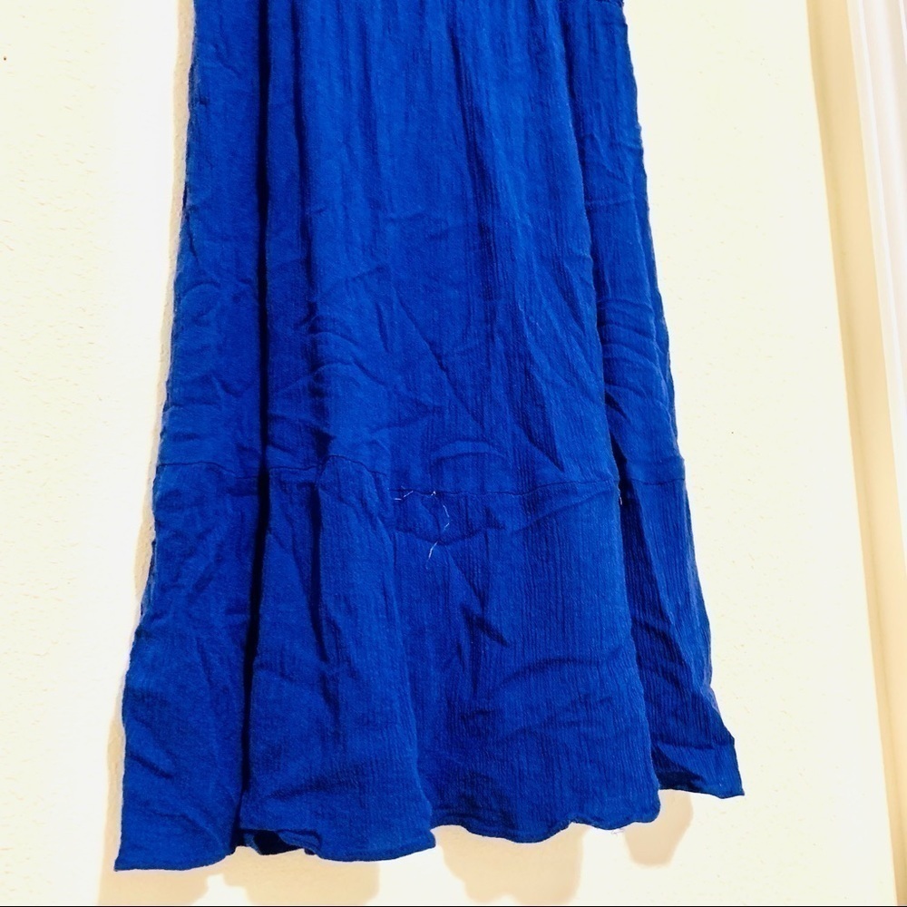 RARE UMGEE blue crochet hobo dress women’s size L lagenlook beach resort retro - Picture 4 of 9